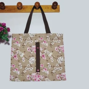 bolsa tela loneta flores sakura
