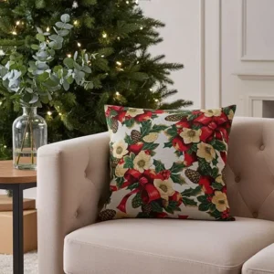 funda cojin navidad flor